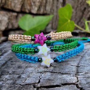 Smiley Face Macramé Adjustable Bracelets